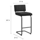 Modway Parity Boucle Counter Stools - Black Black - Set of 2-Boucle Fabric Upholstery