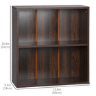 HOMCOM Wood Small Bookshelf 2 Tier Storage Rack - Walnut-Easy assembly with numbered parts and includes assembly instructions 
