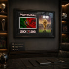 Frameworth Official FIFA World Cup 2026 Portugal Flag & Trophy Framed Print - 15" x 24"-Arrives ready to hang and makes a standout gift for soccer fans and World Cup collectors.