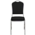 Flash Furniture HERCULES Series Crown Back Stacking Banquet Chair in Black Fabric - Silver Frame-Multipurpose Banquet Chair