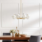 Modway Hanna 8-Light Chandelier - Opal/Gold-Professional Installation Required