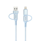 Evry 4-in-1 USB-A/USB-C to USB-C/Lightening Charging Cable - 10 ft - Light Blue-60W Fast charging