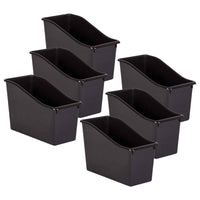 Teacher Created Resources Plastic Book Bin - Black - 6 Pack-Store books, folders, binders, magazines, notebooks, and much more!