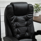 Vinsetto 7-Point Vibration Massage Office Chair with Swivel Wheels - Black-The luxurious faux leather upholstery not only adds a touch of elegance but also ensures easy maintenance