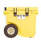 RovR RollR 45 Quart Wheeled Hard Cooler with Telescopic Handle - Sunny Side-RollR 9’’ All-Terrain inflatable tires effortlessly glide over tough sand, dirt and grass
