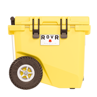 RovR RollR 45 Quart Wheeled Hard Cooler with Telescopic Handle - Sunny Side-RollR 9’’ All-Terrain inflatable tires effortlessly glide over tough sand, dirt and grass
