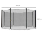 HOMCOM 12' Round Trampolining Bounce Safety Net-Offer maximum jumping safety by connecting the net between mat and pad 