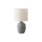 Monarch Specialties 17" H Contemporary Table Lamp - Grey Ceramic / Ivory / Cream Shade-A stylish 17"h table lamp featuring a jar shaped grey ceramic base in an elegantly textured finish, making it the perfect accent for any contemporary living room, bedroom, or home office