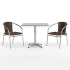 Flash Furniture 31.5'' Square Aluminum Indoor/Outdoor Table, 2 Rattan Chairs (TLH32SQ020CHR2)-6
