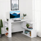 HOMCOM 47.25" L-Shaped Desk - White-Assembly required