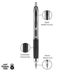 uni-ball 207 Retractable Gel Pens - 0.7mm - Black - 36 Pack  -Ink Color: Black