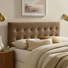 Modway Emily Stain-Resistant Performance Velvet King Size Headboard - Taupe-Wood Blend Frame