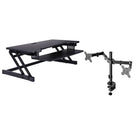 Rocelco DADRDM2 Deluxe Adjustable Sit & Stand Desk Riser, Dual Monitor Mount, Black-Fits two 13" - 27" LCD/LED monitors, 17.6 lb each
