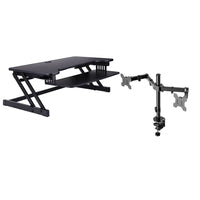Rocelco DADRDM2 Deluxe Adjustable Sit & Stand Desk Riser, Dual Monitor Mount, Black-Fits two 13" - 27" LCD/LED monitors, 17.6 lb each
