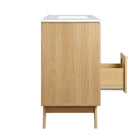 Modway Soma 48" Single Sink Bathroom Vanity - Oak/White-8" Centerset Holes