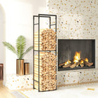 Outsunny Firewood Rack Outdoor - Heavy Duty Log Holder with Adjustable Shelf-Raised structure keeps firewood off the ground for better airflow and dryness