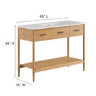 Modway Zaire 48" Single Sink Bathroom Vanity - Natural/White-Two Spacious Side Drawers
