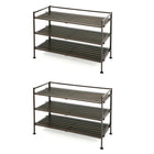 Seville Classics Resin Wood Composite Utility Shoe Rack, 2 Pack-Units are stackable and connects horizontally (requires 2 or more units)