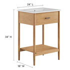 Modway Zaire 24" Bathroom Vanity - Natural/White-Fixed Drawer