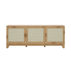 Manhattan Comfort Sheridan 62.99" Mid-Century Modern TV Stand - Nature-Modern Cane Free Standing TV Stand for Living Room Use