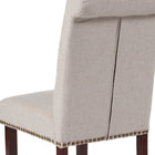 Flash Furniture HERCULES Series Beige Fabric Parsons Chair with Rolled Back, Accent Nail Trim & Walnut Finish-Walnut Wood Legs