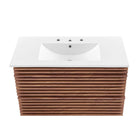 Modway Render 36" Wall-Mount Bathroom Vanity - Walnut/White-8