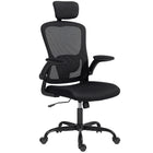 HOMCOM Ergonomic Office Chair with 4D Lumbar Support - Black-Breathable mesh prevents stuffiness, ensuring cool comfort all day