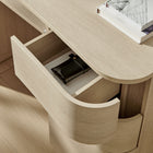 Modway Mirae 55" 6-Drawer Curved Office Desk - Brushed Light Oak-Convenient Filing Drawer