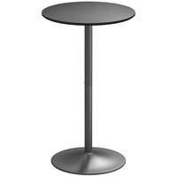 HOMCOM Round Bar Table with Non-Slip Base for 2 - Black-Accommodates two people comfortably for shared workspaces