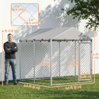 PawHut Covered Dog Kennel for Small/Medium Dogs - 6.6' x 6.6' x 6.6' -Tall height prevents dogs from jumping over

