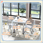 Qaba Toddlers Adjustable Height Table and Chair 3-Piece Set with Storage - Grey-Easy-to-clean table surface for effortless cleaning 