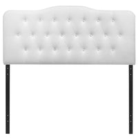 Modway Annabel Upholstered Vinyl King Headboard - White-Elegantly tufted button headboard