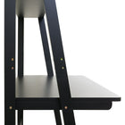 kieragrace Providence Hart Floor Shelf and Desk- Black Matte Finish-Design: the leaning shelf is designed in a contemporary, elegant style with 2 tiers which provides extra storage space for your favorite decorative pieces or essential items and a shelf to use as a desk to write notes or watch a show on your computer