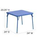 Flash Furniture Kids Folding Table - Blue-.1875'' Thick Blue Vinyl Padded Table Top