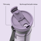 Contigo DualSip Plastic Water Bottle with 2-Way Lid and Carrying Strap - 28 oz (828 ml)-100% leakproof: Click the lid closed to lock out spills