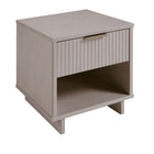 Manhattan Comfort Granville 18.11" Modern 1-Drawer Nightstand - Light Grey-Home Assembly Required. All Hardware Included