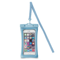 Travelon Itfloats Waterproof Phone Pouch - 4.5" W x 8.5" H x 0.75" D - Blue-Large mobile phone capacity
