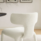 Modway Stellan Curved Back Boucle Upholstered Dining Chair - Cream - 2 Pack-Assembly Required