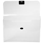 JAM Paper Plastic Portfolio with Center Buckle Closure - 9 1/2 x 13 1/4 x 1 1/8 - Clear-Size: 9.5" x 13.25" x 1.125"