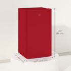 HOMCOM Mini Fridge with Freezer and Reversible Door - Red-Features 2 adjustable shelves, a crisper drawer, and door racks
