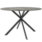 HOMCOM 47" Round Dining Table with Steel Legs - Grey Wood Grain and Black-Rustic wood-look top and black cross legs exude an industrial charm