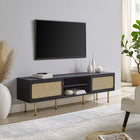 Modway Cambria 70" TV Stand - Black-Rattan Weave