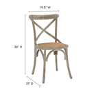 Modway Gear Dining Side Chair - Grey-Coated Elm Wood Frame