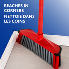 Vileda 3-Action Broom - Red-Angled bristles for superior corner cleaning and sweeping under furniture more effectively