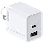 Scosche PowerVolt Po Wer Delivery 32 W USB-C Fast Home Charger-Dual Device Charging: The Type-C port provides up to 20-Watts of power for all of today's latest and greatest USB-PD or USB-C devices while the extra 12-Watt, standard USB port fast charges all USB-A powered devices