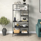 Hudson&Canal Winslow 72"H Bookcase - Blackened Bronze-Features easy assembly