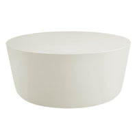 Modway Brion Round Indoor/Outdoor Patio Concrete Coffee Table - White-Concrete Construction