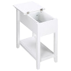 HOMCOM Flip Top End Table - White-Modern and elegant design makes the small side table fit any decor