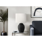 Monarch Specialties 17" H Table Lamp - Black Resin / Ivory / Cream Shade-The eye-catching ivory fabric shade is designed to diffuse light beautifully, creating an inviting ambiance that brightens modern bedrooms, living rooms, and workspaces alike