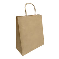 Reliabag Paper Bags - Twist Handles - 10" W x 5" D x 13" H - Kraft - 100 Pack-Made by the premium kraft paper with the re-enforced flat bottom